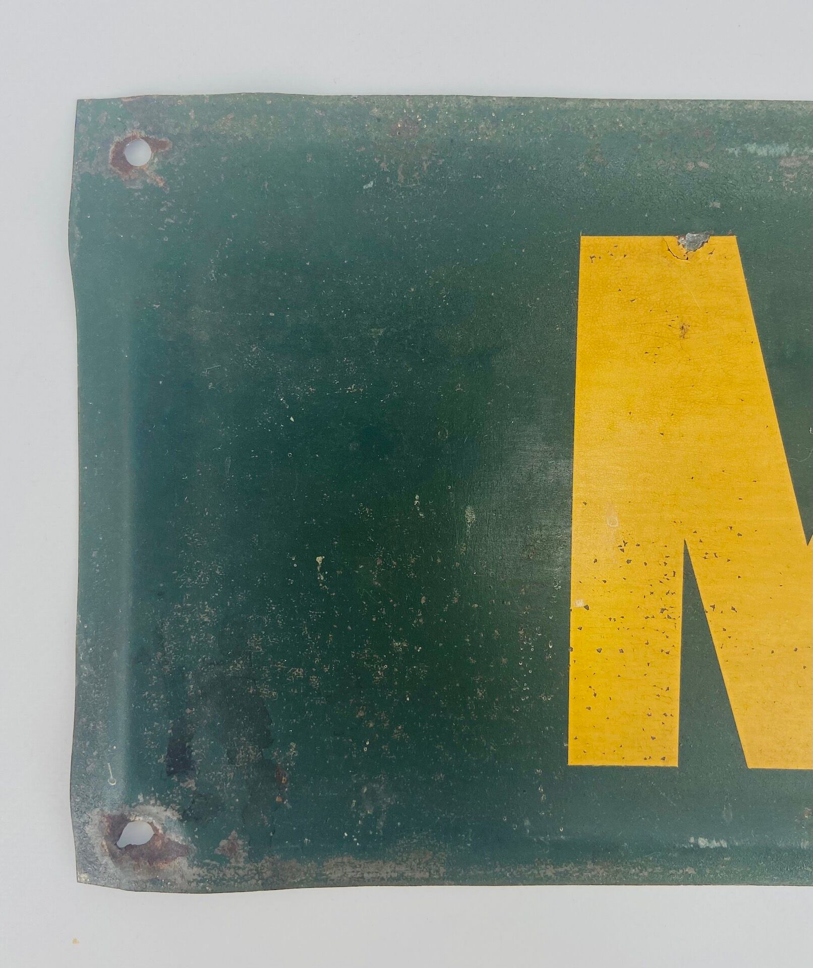 Australian enamelled plate "Men" green and yellow