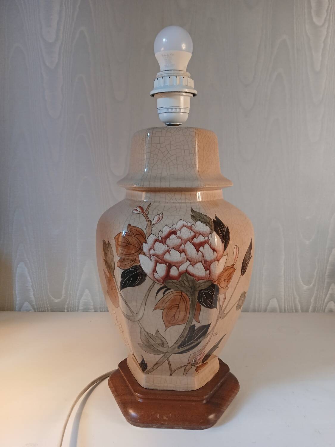 Hand-painted ceramic lamp – 1950s-60s – height 32 cm
