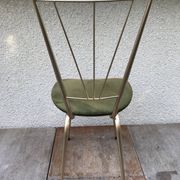 Pair of golden metal old chairs