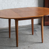 Extendable dining table, round to oval, 1970s