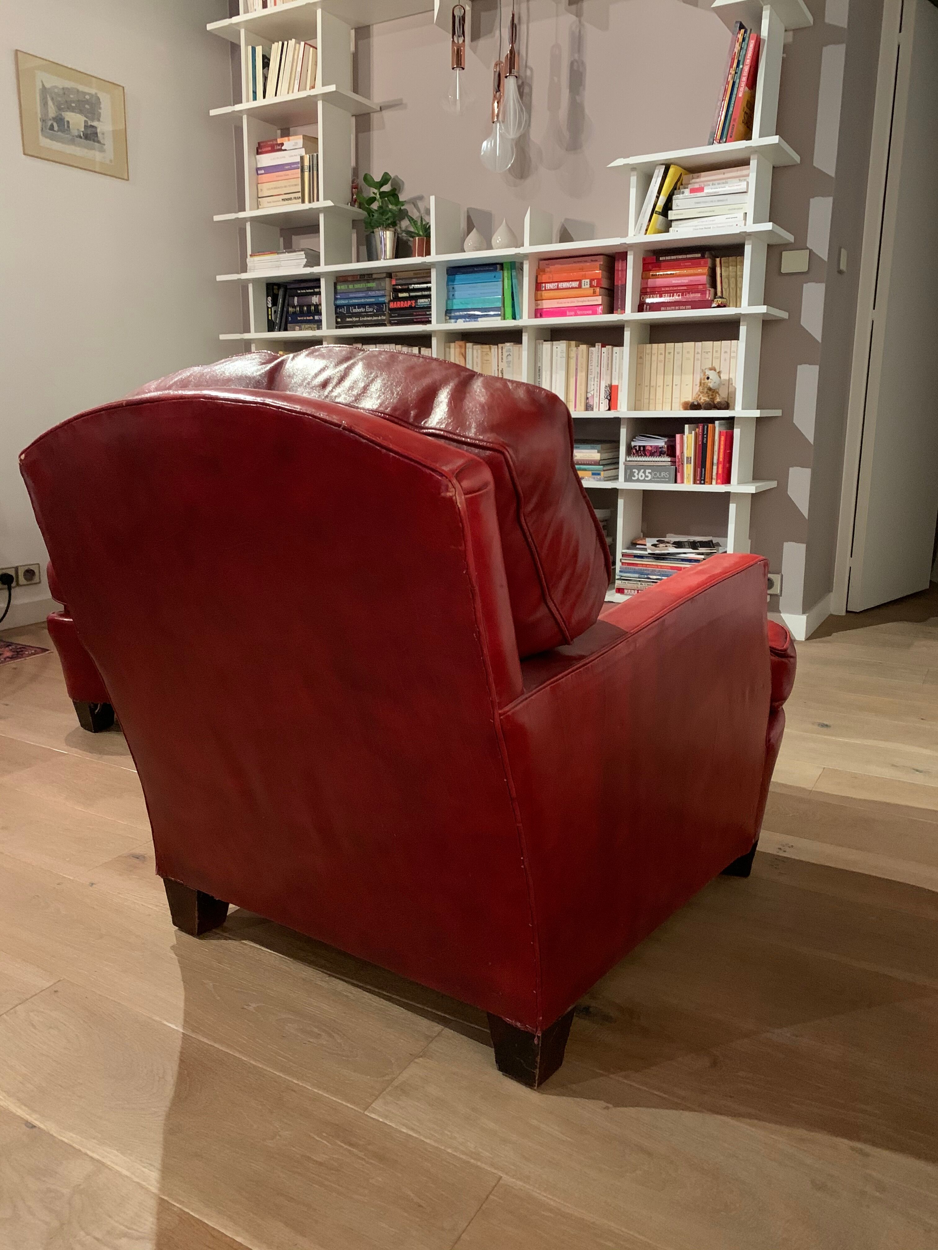 Pair of leather club chairs 30s