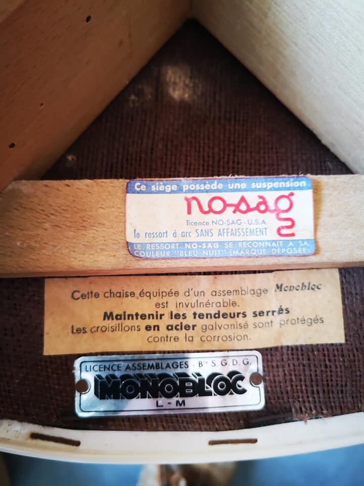 Lot de 4 chaises esprit art déco 1950