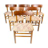 Ensemble de six chaises de salle à manger de conception danoise des années 60.