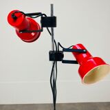 Floor lamp 2 spots red chrome stem SCE 1970