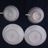 2 old porcelain cups Bavaria c f G bird and butterfly pattern