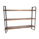 Wall shelf string 1960 3 solid wood tops black and brown