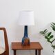 Danish Modern Blue and Brown Ceramic Table Lamp by E. Johansen for Søholm, 1960s
