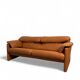 Maralunga Cassina style sofa in tan leather