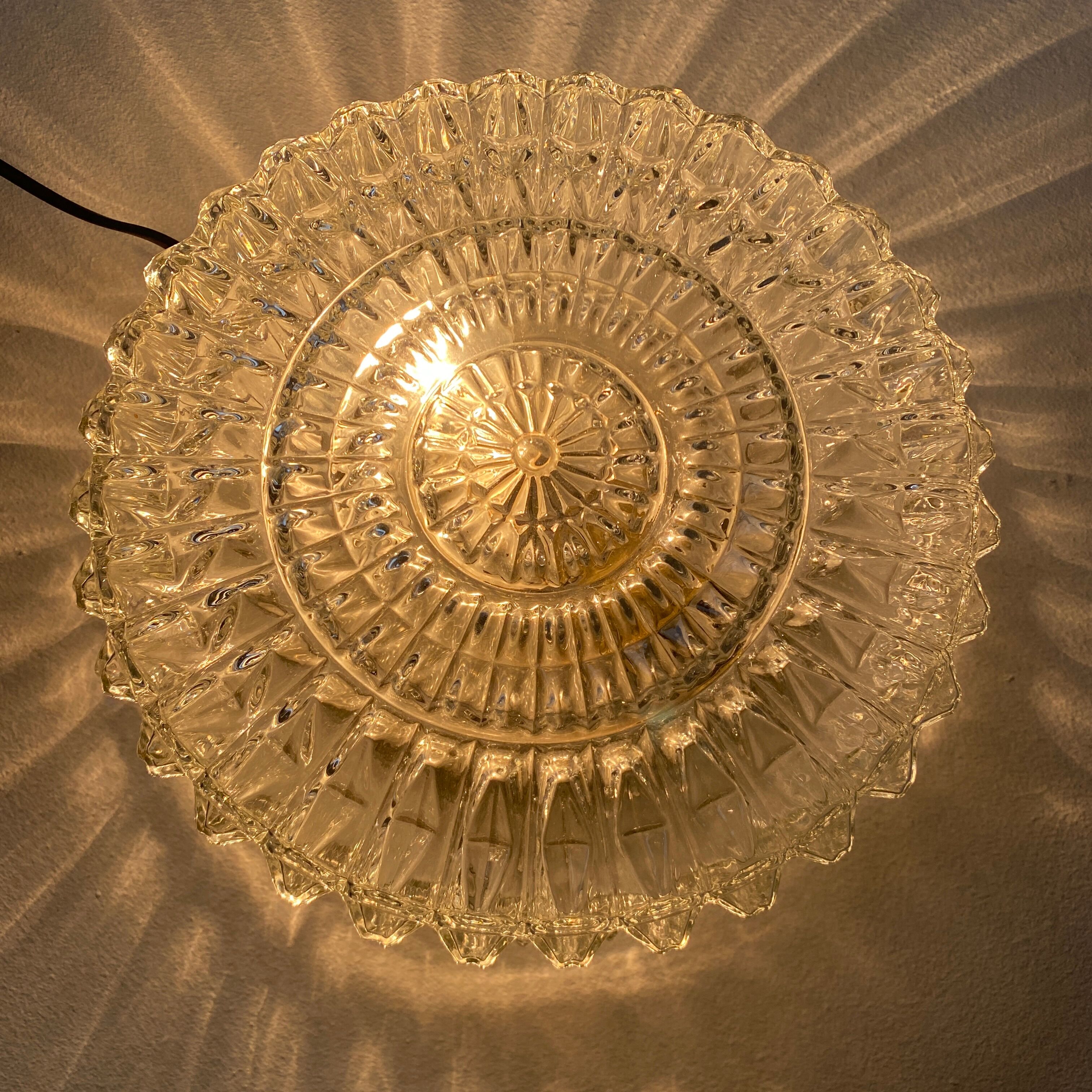 Pair of old vintage round wall lamps