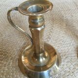 Duo of brass candlesticks