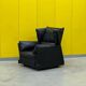 Fauteuil "Viola D'amore" de Cassina par Piero de Martini (années 1970) – Cuir noir