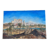 Tableau orientaliste – Kasbah entre Ouarzazate et Zagora – Huile sur toile