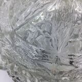 Ceiling lamp in molded glass with relief