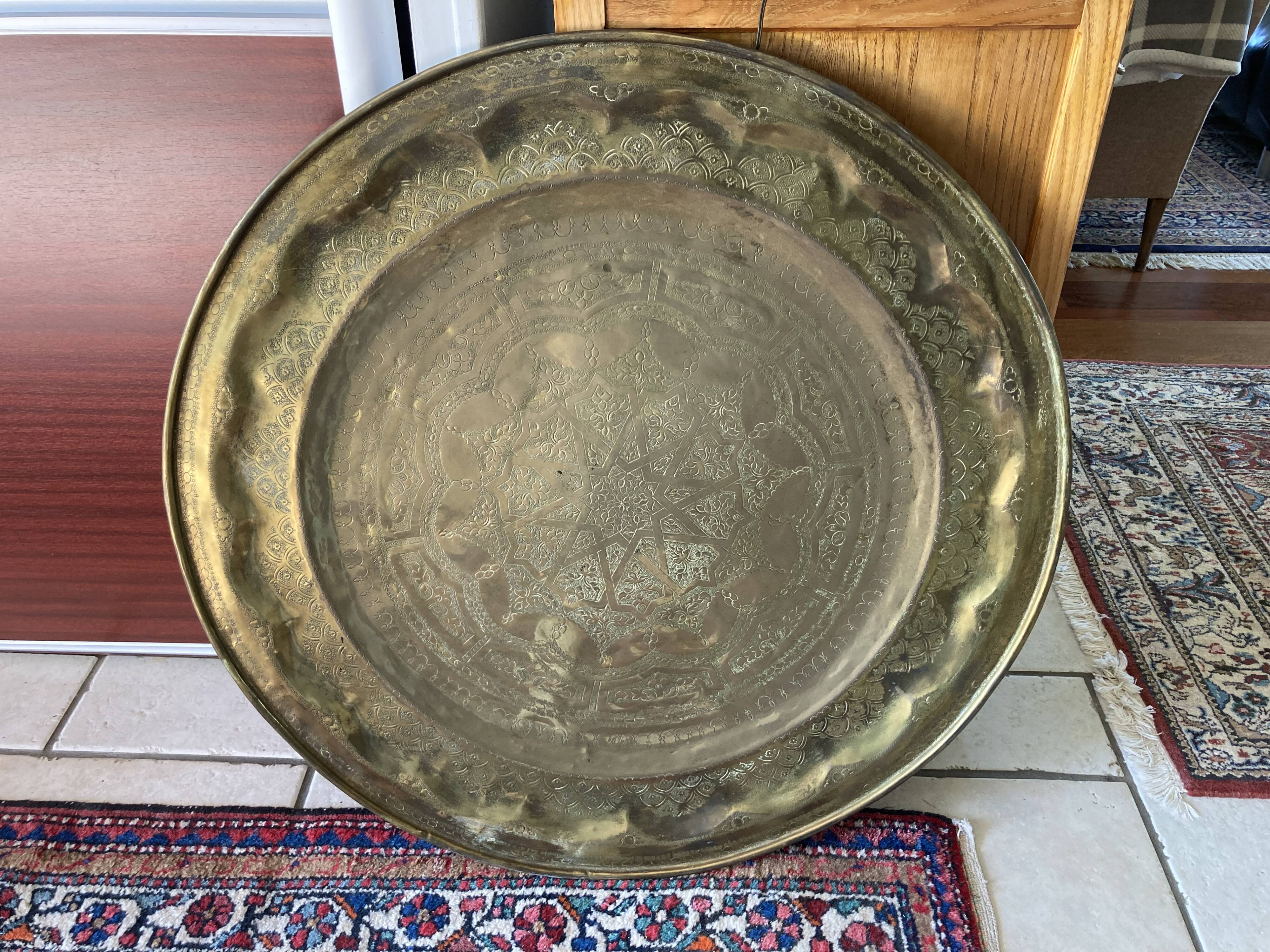 Moroccan brass tray