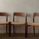 Vintage Danish Teak Dining Chairs Model 75 Niels O. Møller 1950s Set of 4