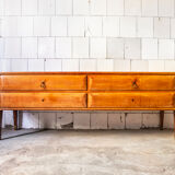 Glass and brass rosewood buffet by Esposizione Permanente Mobili Cantù Italia Anni '70