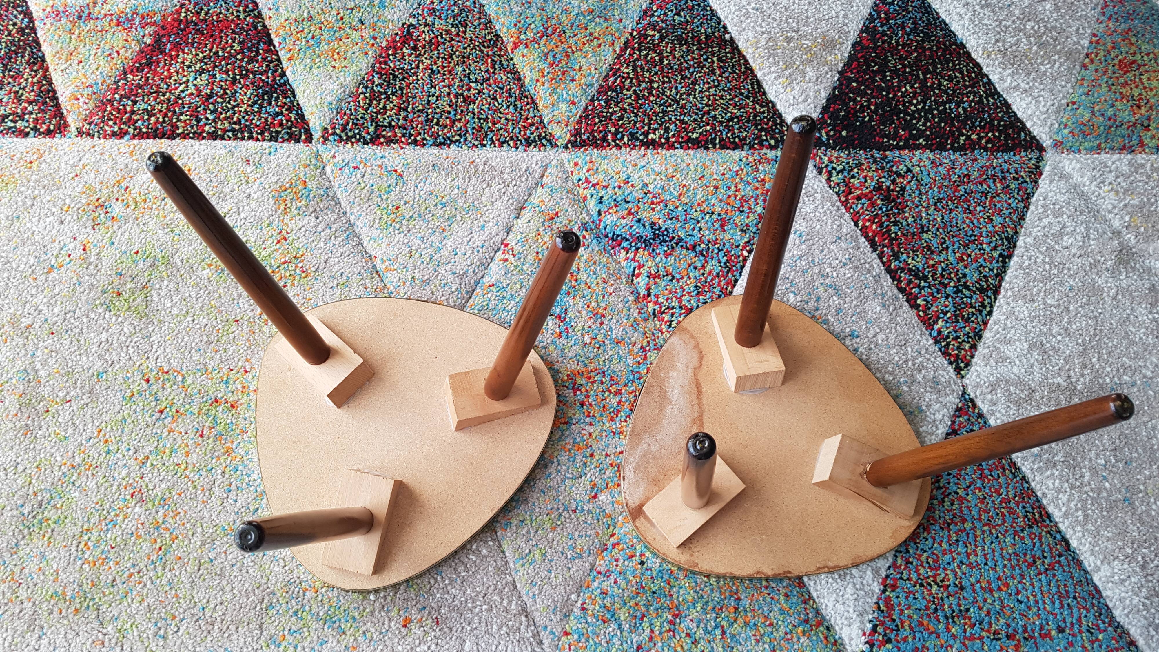 Duo plant holders formica, vintage tripod