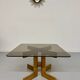 Vintage coffee table in wood and smoked glass, Scandinavian design, 70s