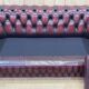 Chesterfield sofa in red leather 3 places from the 70s