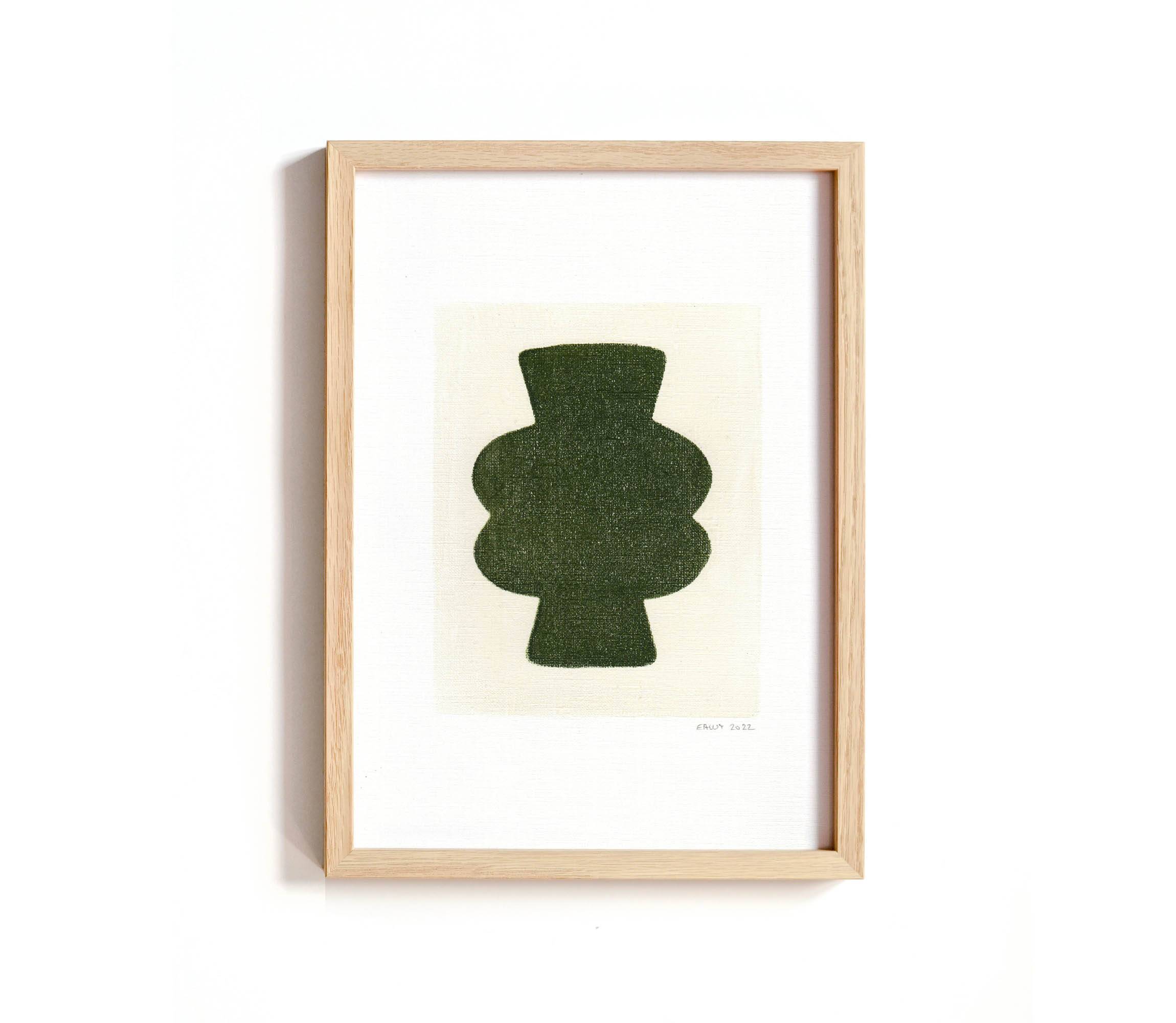 Duo of paints - pow and mood - dark khaki green - signed eawy