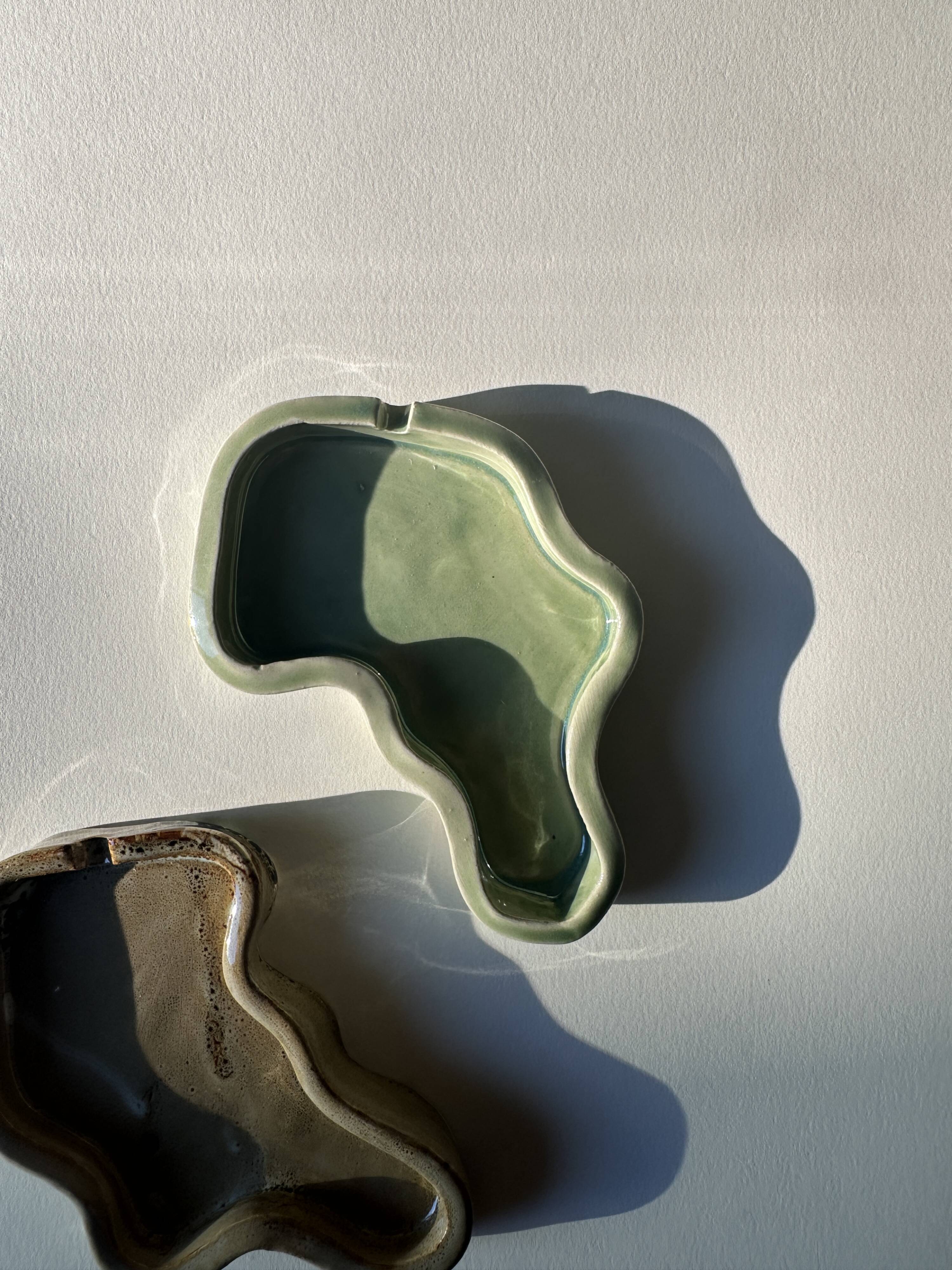 Flame ashtray, water green - Tram Gomsu