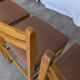 Set of 4 Vintage Branko Ursic Dining Chair: 1970s Scandinavian Wood & Brown