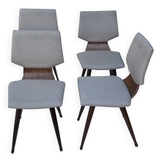 Ensemble de 4 chaises de salle à manger MCM