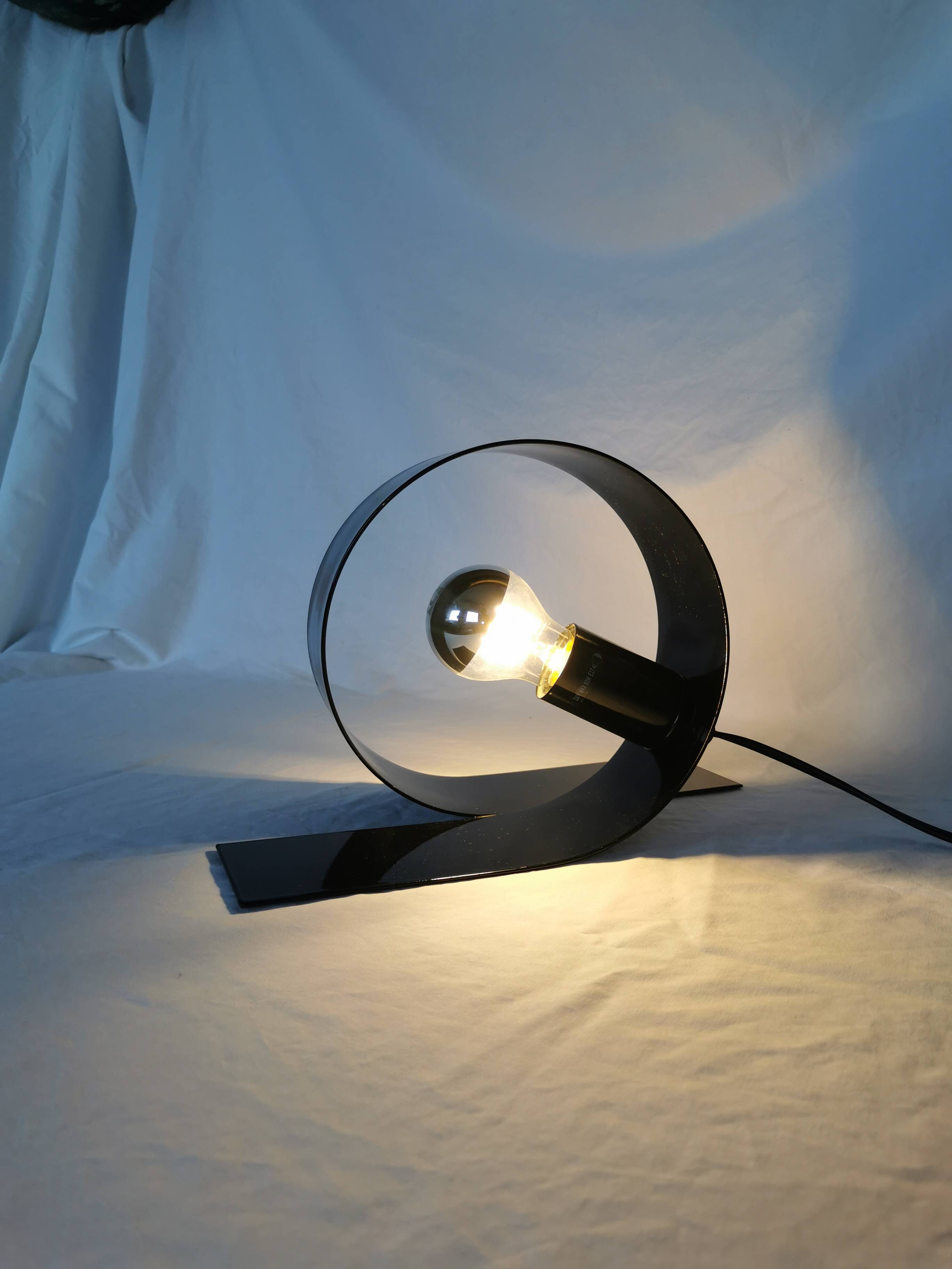 Steel looping lamp, Massive, Belgium, 1990.