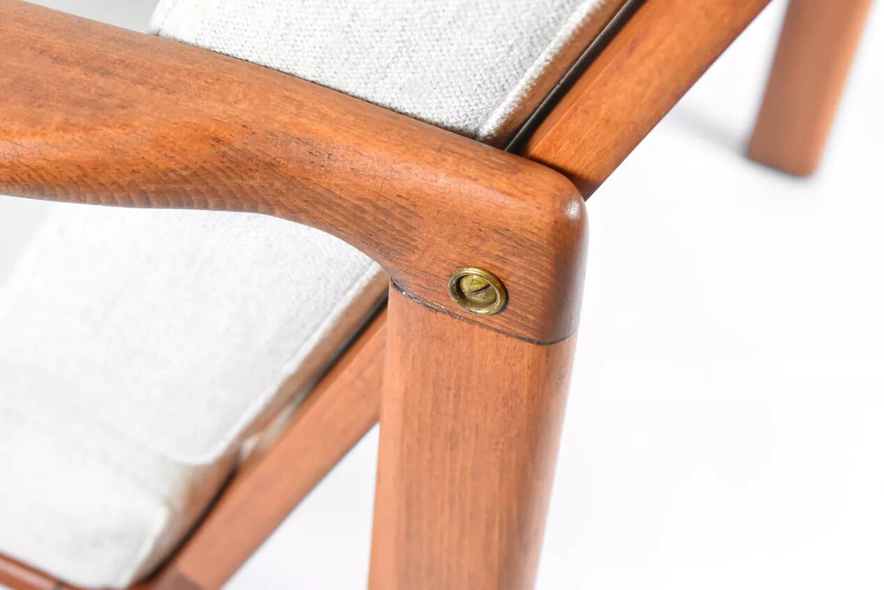 Fauteuil scandinave original Baczyk, années 1960, rénovation, teck.