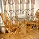 Smoked glass rattan table + chairs
