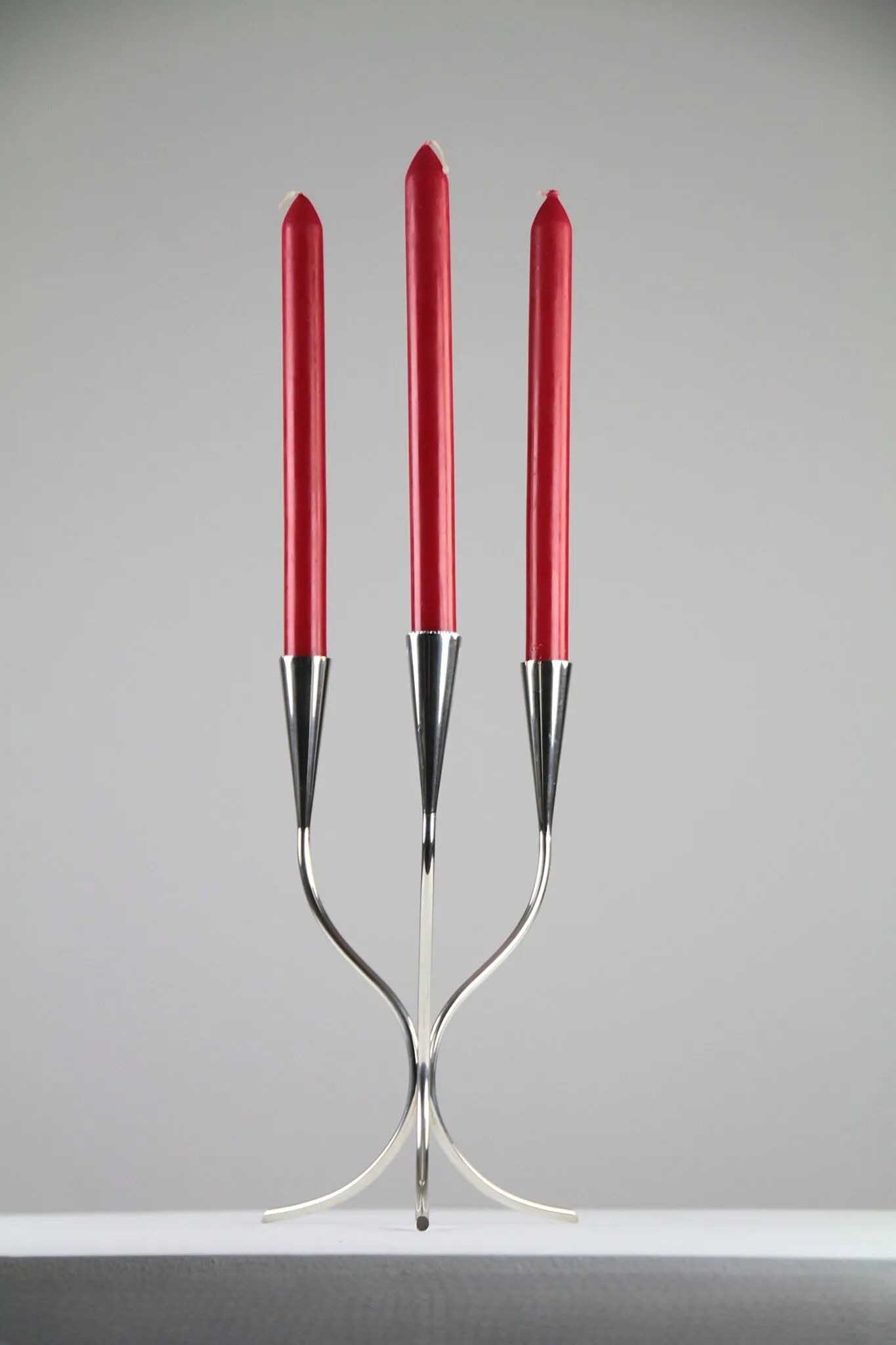 Silver-plated candelabra by Gunnar Ander for Ystad-Metall, Sweden 1960s