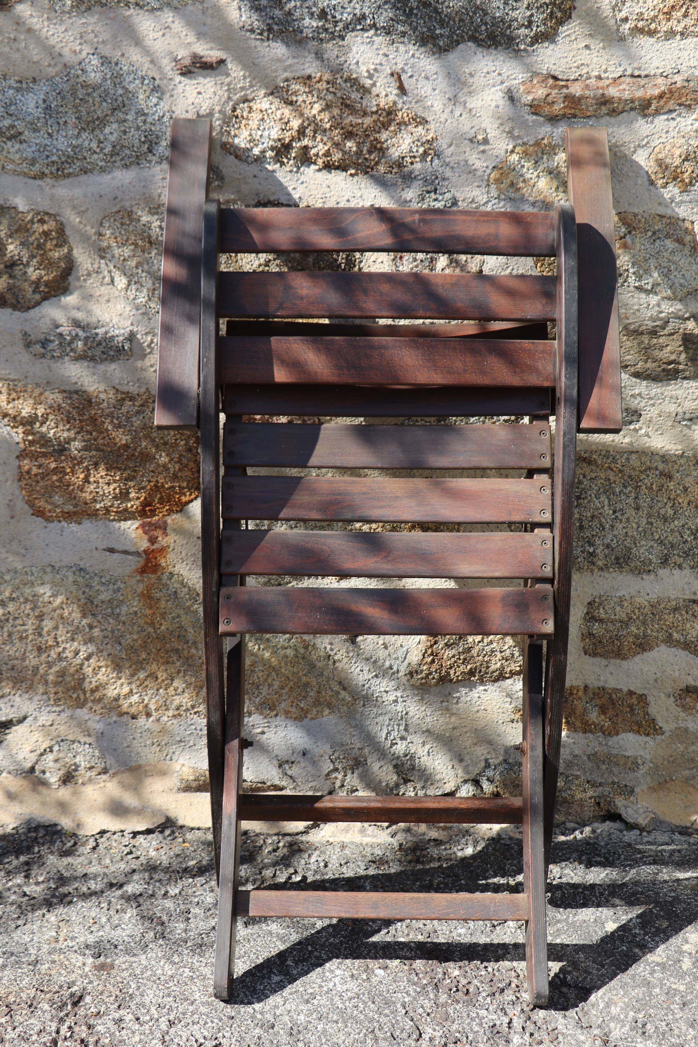 3 wooden garden chairs 40s