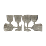 Set of crystal stemmed glasses