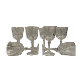 Set of crystal stemmed glasses