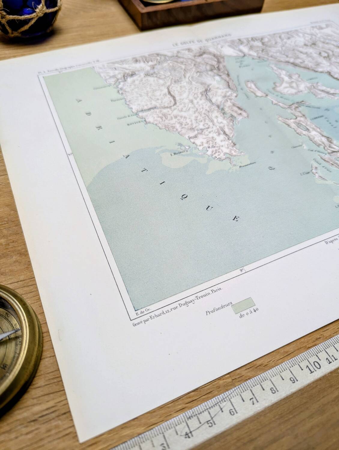 Kvarner Bay, Croatia. Original map printed in 1878.