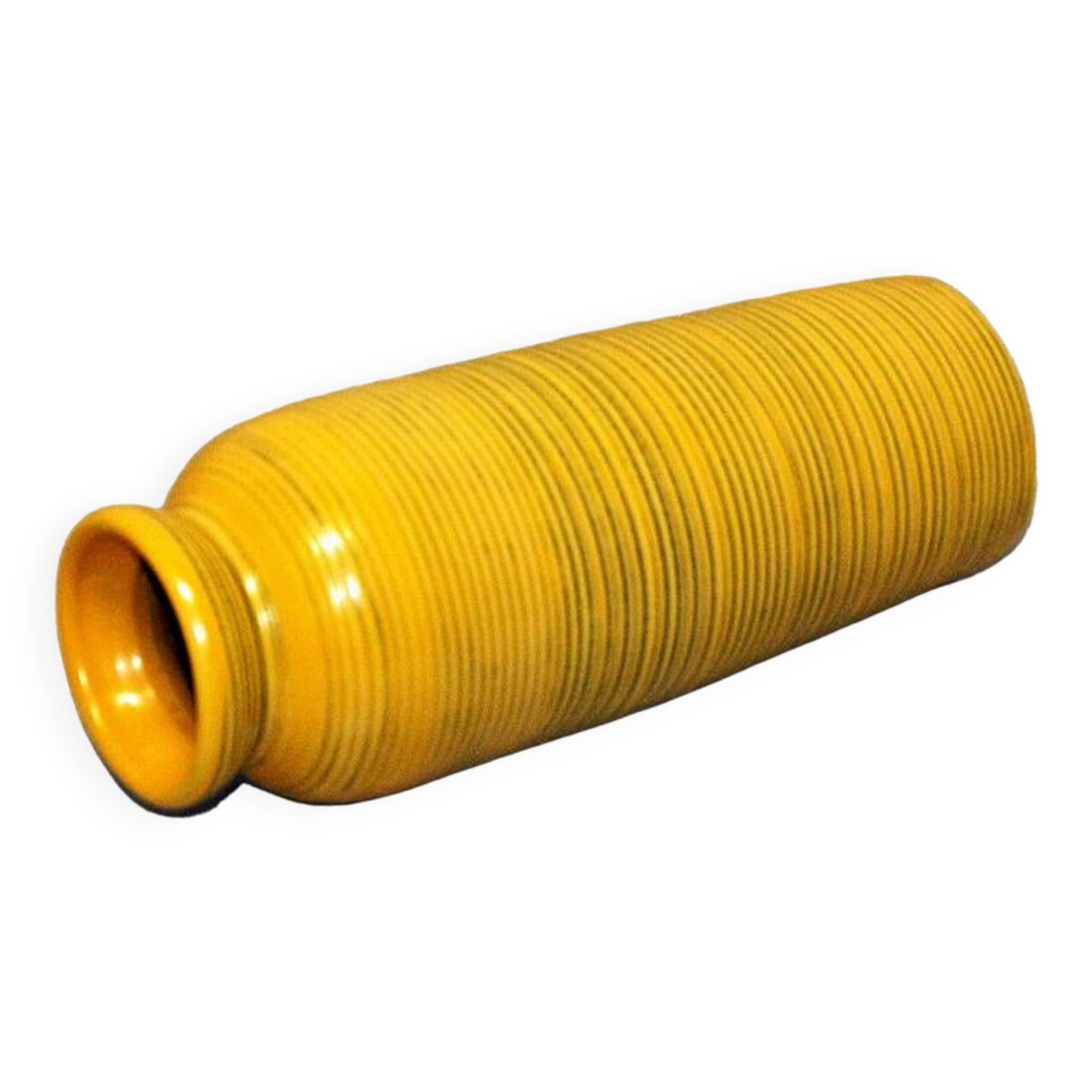 Yellow Ceramic vintage Bo Fajans vase Tiger by Berit Ternell Sweden 1960s