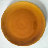 Set of green and amber enamelled plates