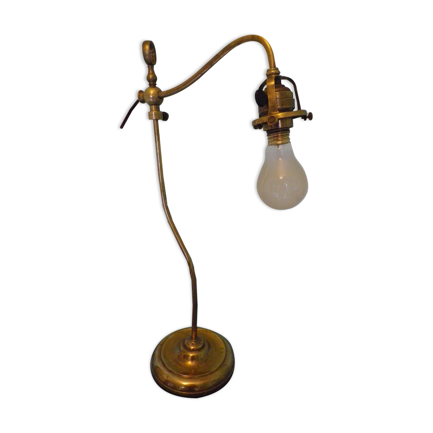 Fully brass lamp foot - Articulated arm - 1930s