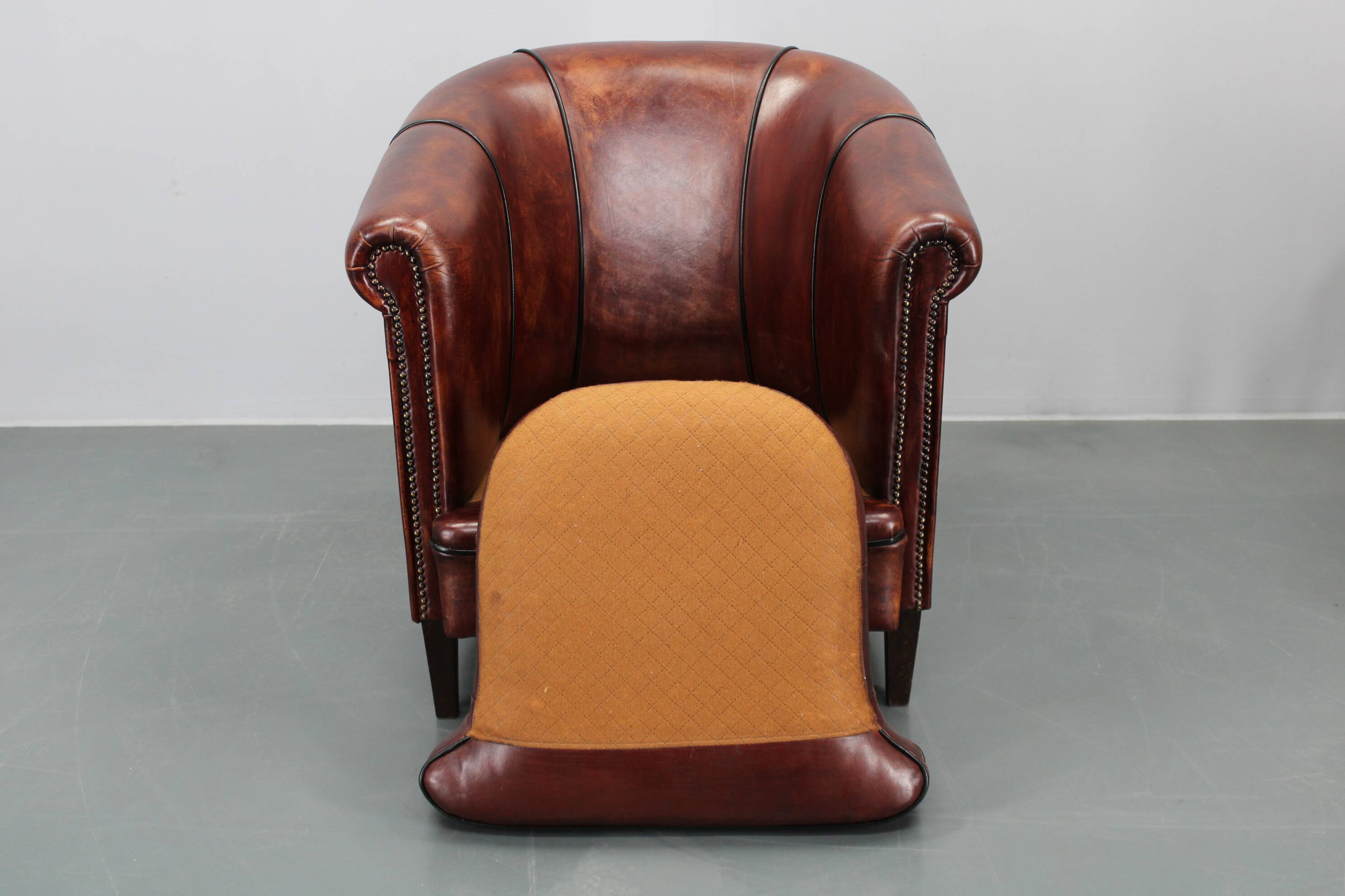 Fauteuil en cuir vintage, Tchécoslovaquie
