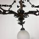 Vintage gothic brass and glass chandelier, 1970s
