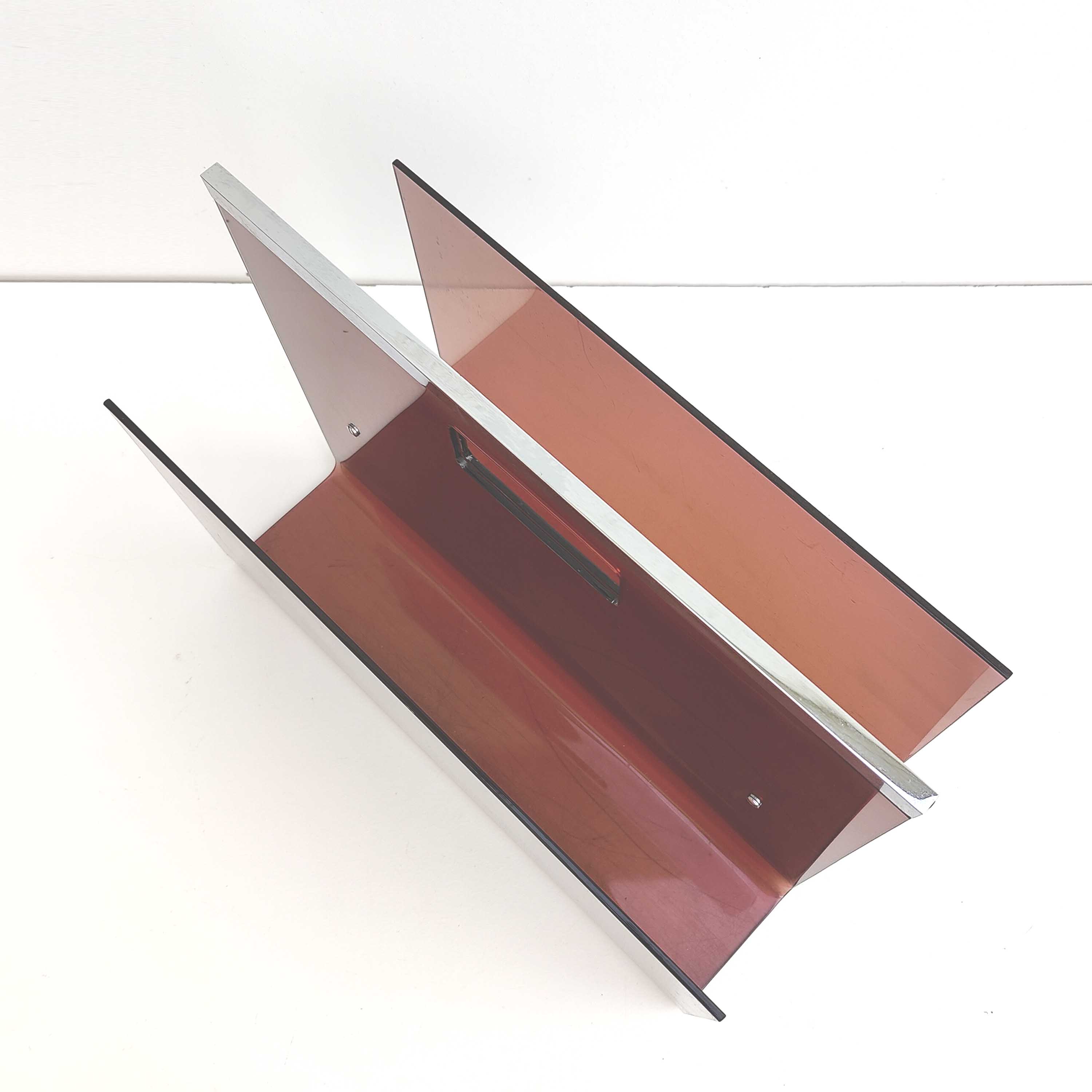 Plexiglas magazine holder Michel Dumas Roche Bobois 70s