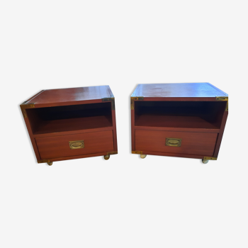Paire de chevets style scandinave sur roulette