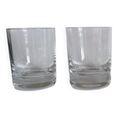 2 whisky glasses and a Baccarat crystal ashtray with stamps.