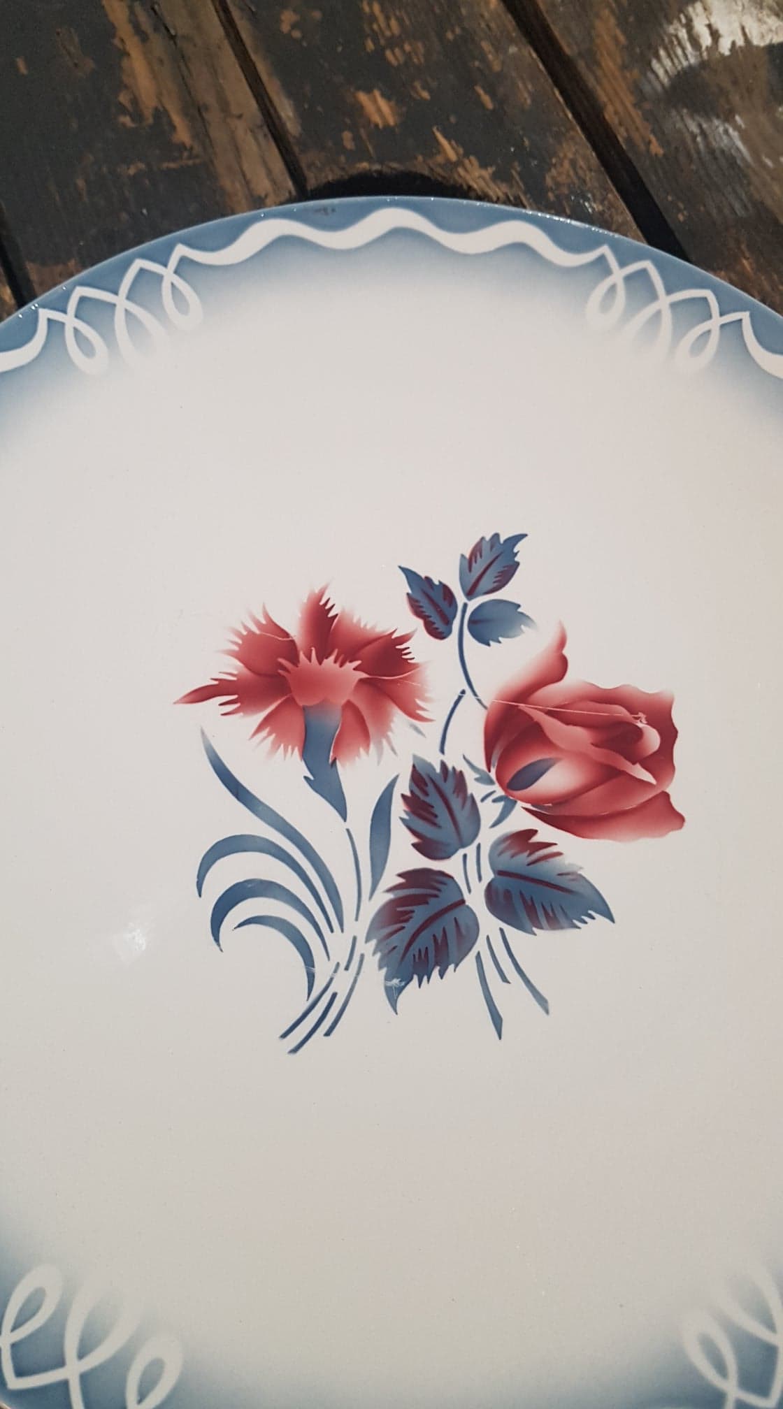 Digoin Sarreguemines marinette style pie dish