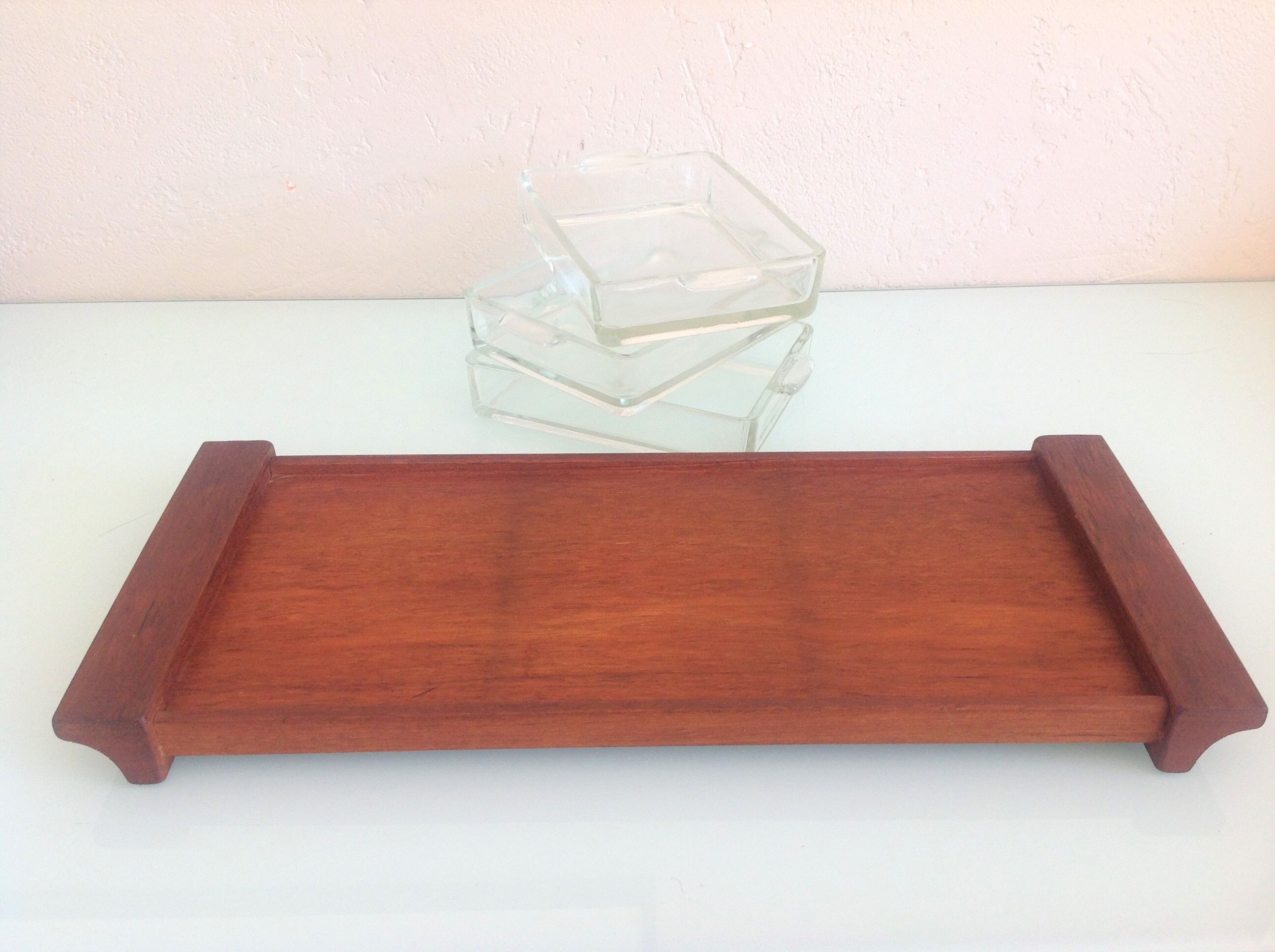 Servant tray in Scandinavian style teak / vintage 60s-70s