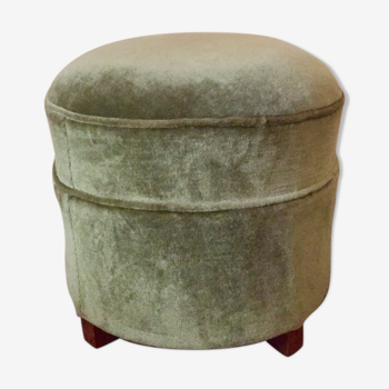 Pouf en velours vert