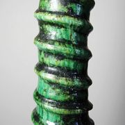 Large Tamegroute candlestick in green glazed terracotta, Morocco, 1960s-1970s.