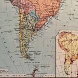Old map of South America (political) from 1945