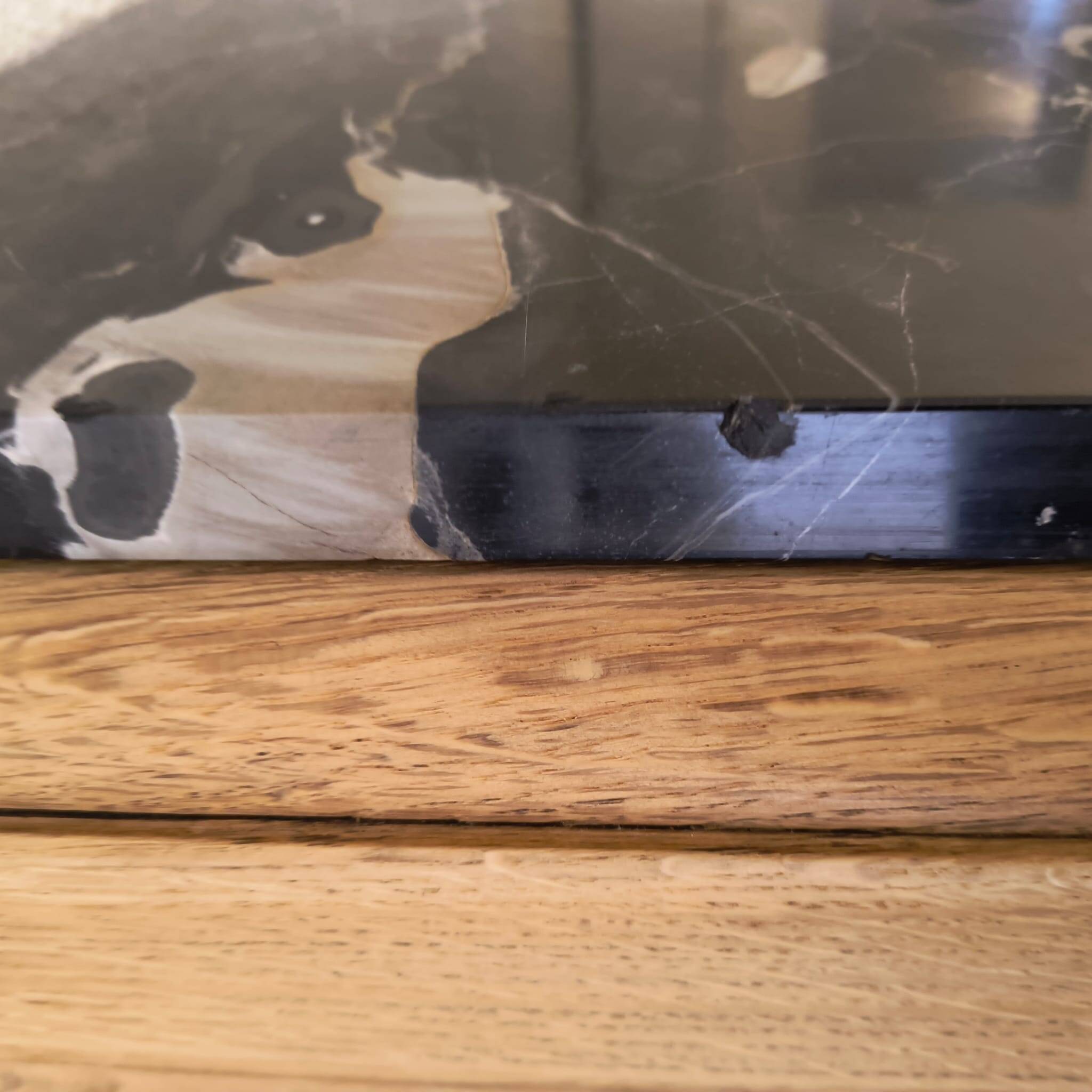 Art Deco Sideboard - Solid Oak - Black Marble