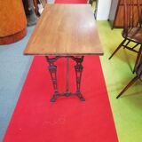 Table de bistrot dessus bois pieds fonte